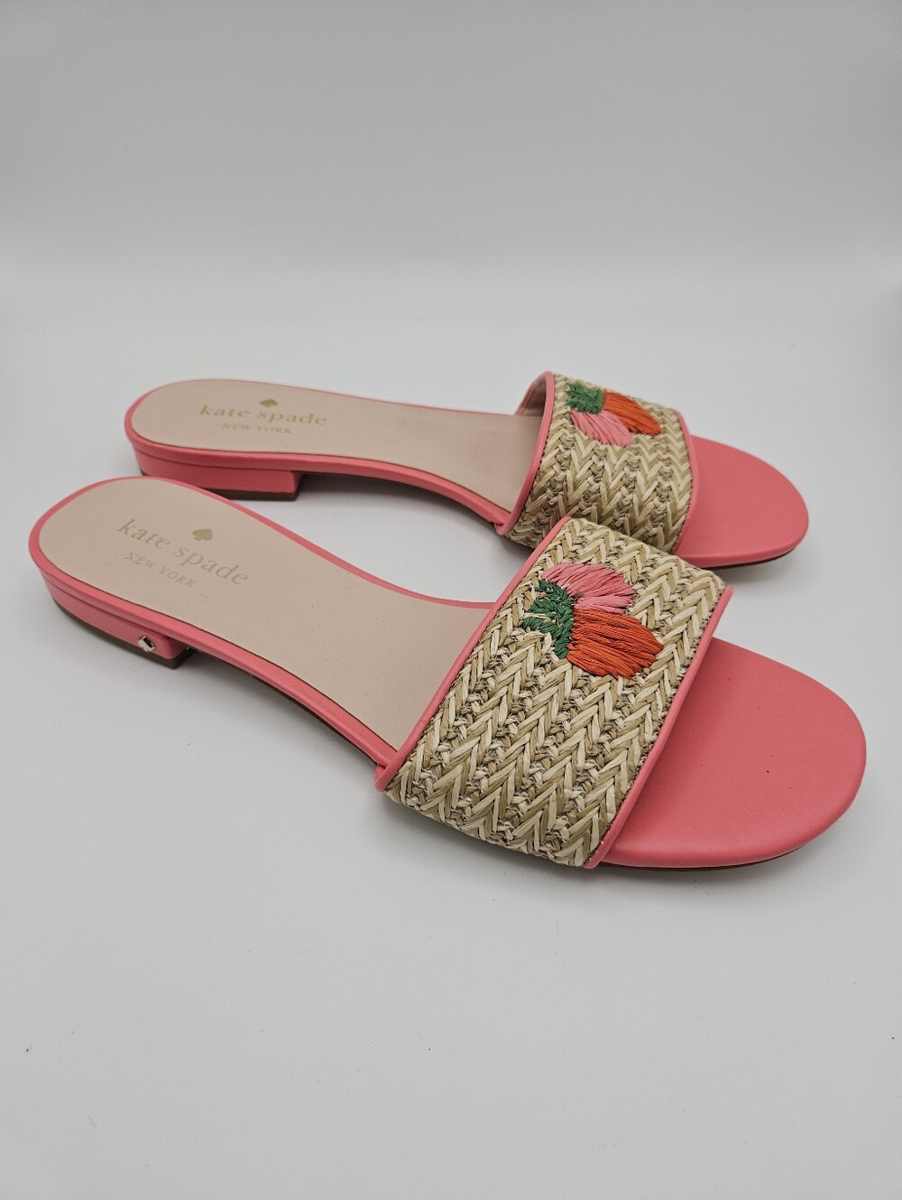 kate spade Finfetti raffia slide sandals size 8B